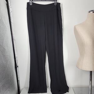 Eileen Fisher Size Small 100% Silk Black Side Zip Dress Pants Georgette